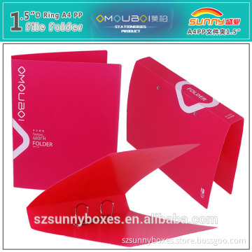 Durable Hard Plastic Loose Leaf 2 D Ring Binder Folder